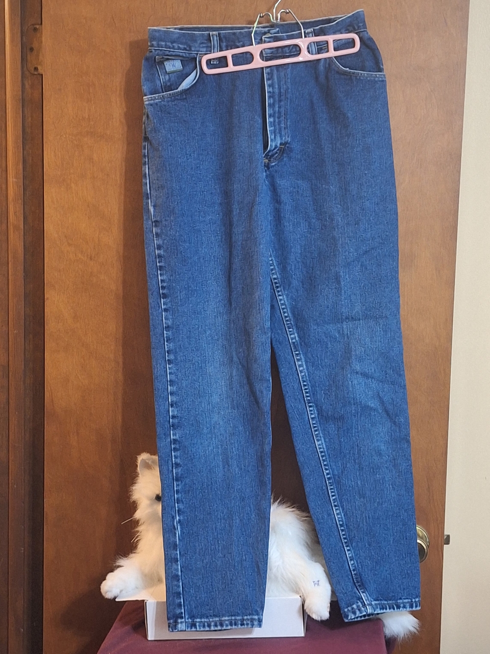 Classic High-Waist Straight Leg Jeans - Dark Blue